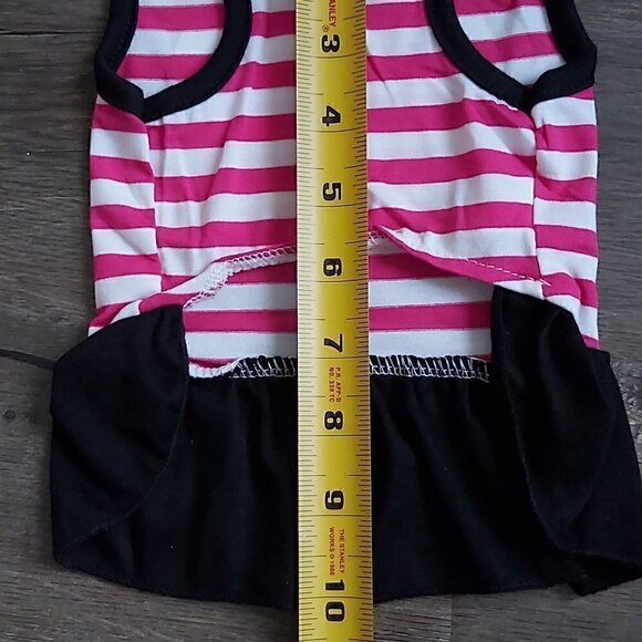Nwot OllyPet Black/Pink Striped Dog Dress With Pink Heart - Size Small - Picture 4 of 5
